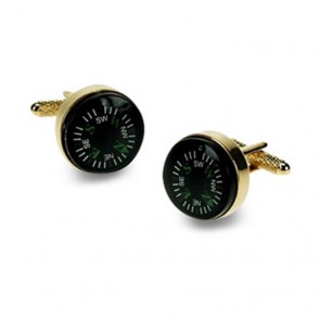 Gilt Compass Cufflinks by Onyx-Art London