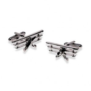 Old Fashioned Aeroplane Cufflinks by Onyx-Art London