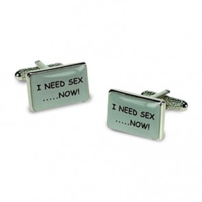 I Need Sex Logo Cufflinks by Onyx-Art London