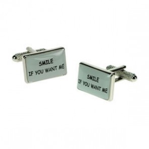 Smile If You Want Me Logo Cufflinks by Onyx-Art London