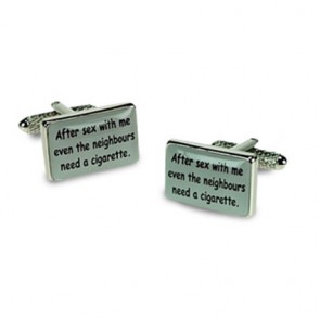 After Sex With Me Logo Cufflinks by Onyx-Art London