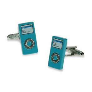 Blue iPod Cufflinks by Onyx-Art London