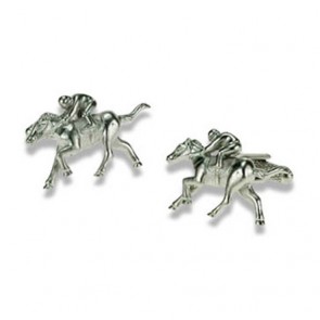 Silver Horse And Rider Cufflinks by Onyx-Art London