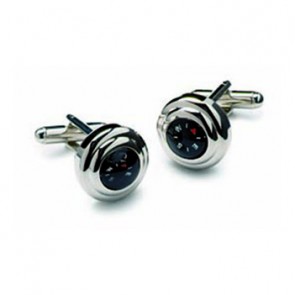 Polished Silver Compass Cufflinks by Onyx-Art London