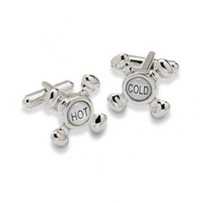 Hot And Cold Tap Cufflinks by Onyx-Art London