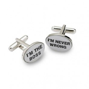 I'm The Boss Cufflinks by Onyx-Art London