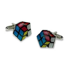 Multi Coloured Cube Cufflinks by Onyx-Art London