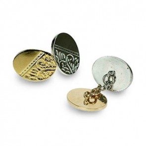 Engraved Oval Cufflinks by Onyx-Art London