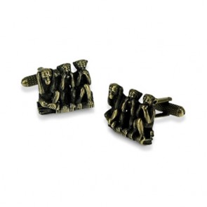 Three Monkeys Cufflinks by Onyx-Art London