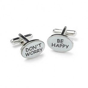 Don't Worry Cufflinks by Onyx-Art London