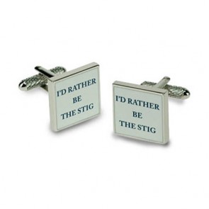 I'd Rather Be The Stig Cufflinks by Onyx-Art London