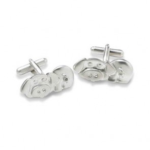 Pig Shaped Cufflinks by Onyx-Art London