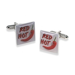 Red Hot Chilli Cufflinks by Onyx-Art London