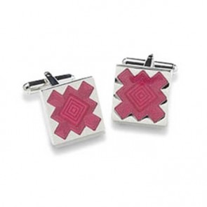 Square Hot Pink Cufflinks by Onyx-Art London