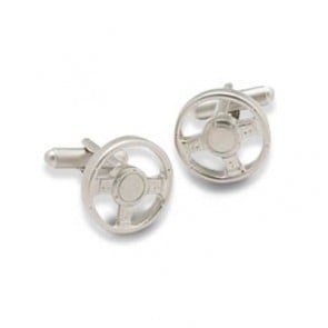 Steering Wheel Shaped Cufflinks by Onyx-Art London