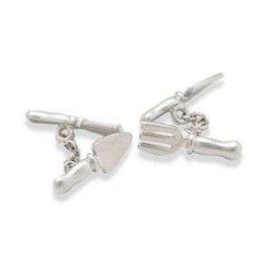 Fork And Trowel Style Cufflinks by Onyx-Art London