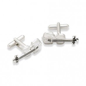 Violin Shaped Cufflinks by Onyx-Art London