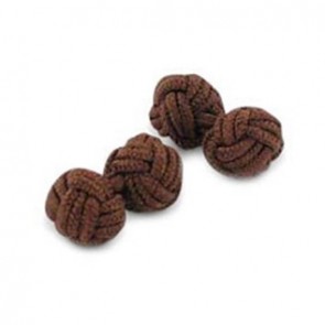 Brown Knot Cufflinks by Onyx-Art London