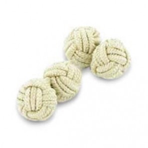 Taupe Knot Cufflinks by Onyx-Art London