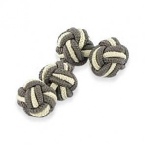 Brown And Cream Knot Cufflinks by Onyx-Art London