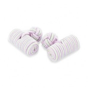 Lilac And Mint Silk Cufflinks by Onyx-Art London