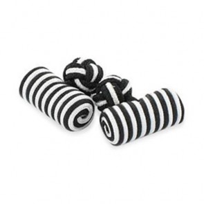 Black And White Silk Cufflinks by Onyx-Art London