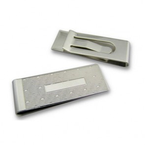 Lined Silver Money Clip by Onyx-Art London