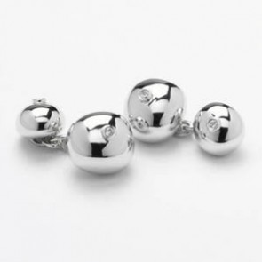 Silver Crystal Chain Cufflinks by Onyx-Art London