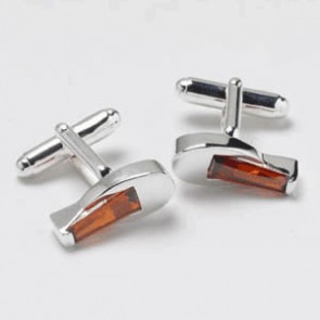 Silver Red Cz Cufflinks by Onyx-Art London