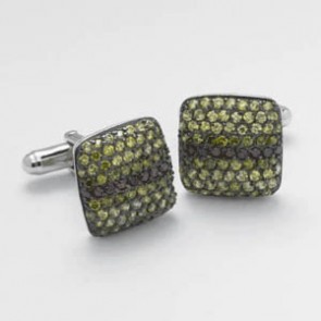 Square Yellow And Red Cz Cluster Cufflinks by Onyx-Art London