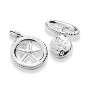 Wheel And Gears Chain Cufflinks by Onyx-Art London