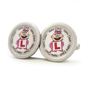 New Dad Pink Penny Cufflinks by Richard Cammish