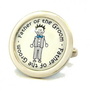 Father Of The Groom Character Cufflinks by Richard Cammish