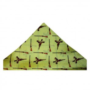 Taupe Flying Pheasant And Shotgun Hankie by Sax Design