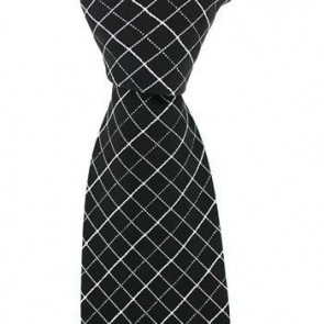 Black And Silver Multi Cross Tie by Sax Design