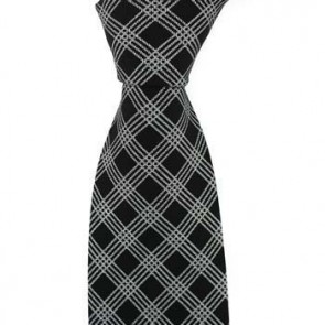 Black And Silver Small Cross Tie by Sax Design