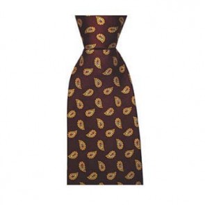 Wine Birds Eye Paisley Tie by Sax Design