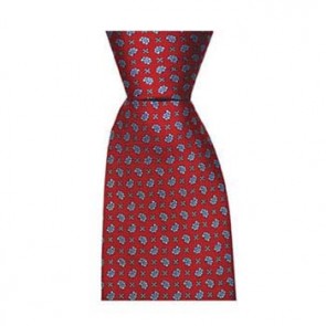 Red Small Paisley Cross Tie by Sax Design