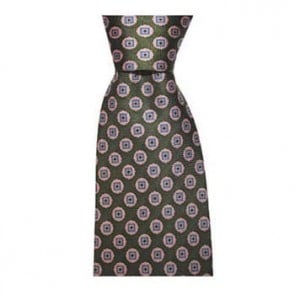 Green And Pink Circle Spot Tie by Sax Design