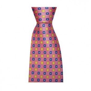 Pink Square Flower Tie by Sax Design