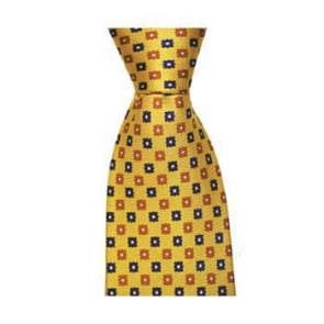 Yellow Square Flower Tie by Sax Design