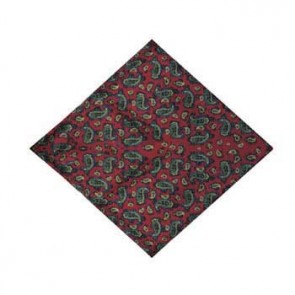 Red Small Paisley Silk Hankie by Sax Design