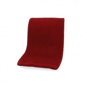 Red Straight Cut Tie by Sax Design