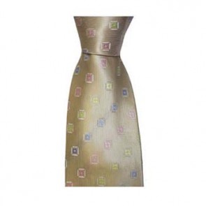 Tan And Multi Coloured Diamond Spot Tie by Sax Design