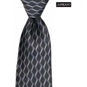 Black And White Chain Waves Tie by Sax Design