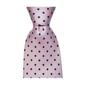Lilac And Black Small Polka Dot Tie by Sax Design