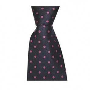 Navy Blue And Pink Small Polka Dotted Tie by Sax Design