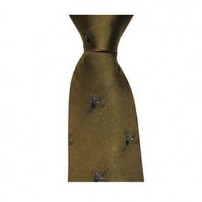 Gold Flying Pheasant Patterned Tie by Sax Design