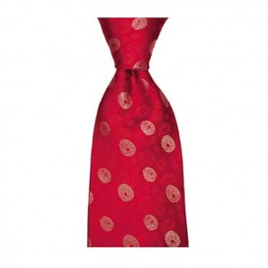 Red Irregular Spot Tie by Sax Design