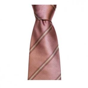 Pink And Grey Stripe Tie by Sax Design